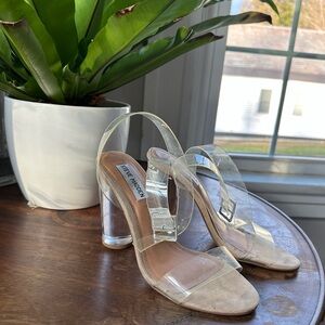 Steve Madden Transparent Strap Heels - Tan